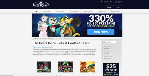 Sélection de jeux de casino CoolCat