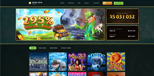 Revue du site du Casino Irish Luck