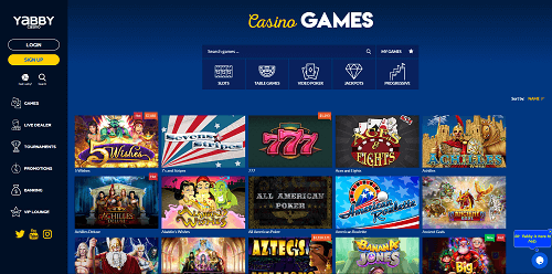 Jeux de Casino sur Yabby Casino